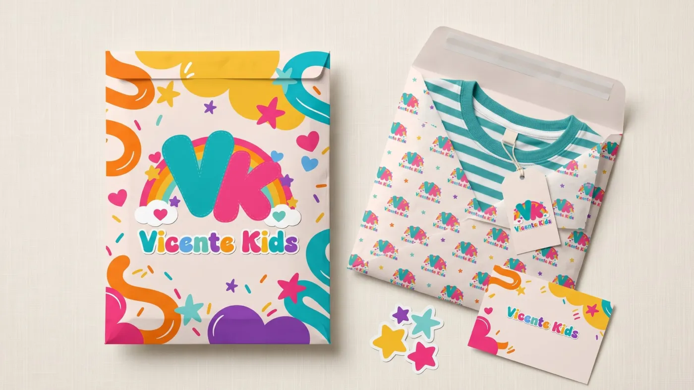 Embalagens e cartões Vicente Kids